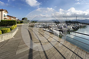 Bocca di Magra, town on Magra river, La Spezia, Italy