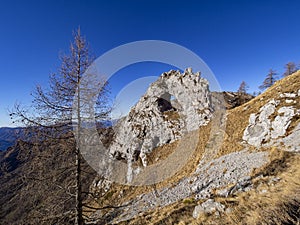 Bocchetta di Prada rock in Grigna mountain