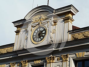 BOCHNIA  , POLAND -CLOCK ON THE CITY HALL