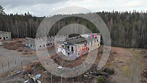 Bockaby Urban Warfare Facility, Near Boras, Sweden, Aerial Pullback