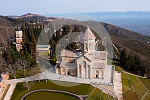 Bodbe Monastery of St. Nino. View from above. Georgia