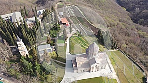 Bodbe Monastery of St. Nino. View from above. Kakheti. Georgia