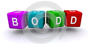 bodd word block on white
