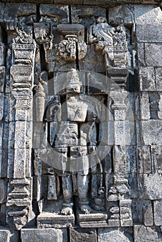 Boddhisattva image in Candi Sewu Buddhist complex, Java, Indonesia photo