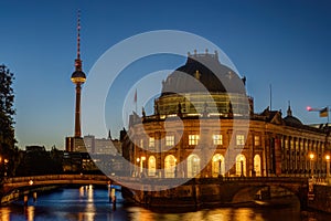 The Bode Museum in Berlin at dawn