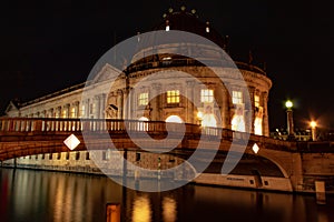 Bode Museum in Berlin at dusk
