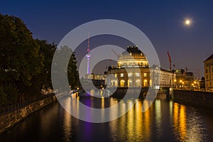 Bode Museum in Berlin at Night