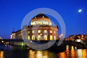 Bode museum in Berlin at night