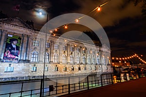 Bode-Museum on the Museum Island in Berlin, Germany, at night