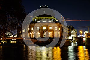 Bode Museum at night. Berlin, Germany - 29.11.2016.