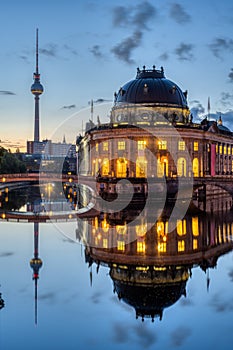 The Bode Museum and the Television Tower at dawn