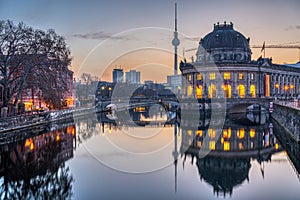 The Bode Museum, the Television Tower and the river Spree