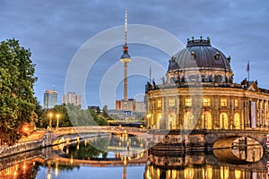 The Bode Museum, the Television Tower and the river Spree