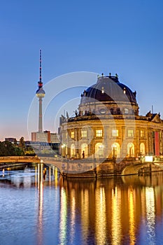 Bode-Museum, Television Tower and Spree river in Berlin