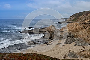 Bodega Head coastline on a sunny day with few clouds