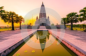 Bodh Gaya Pagoda at Panya nan tharam templa in Pratumthani, Thailand