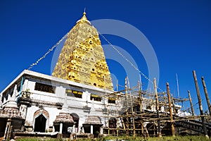 Bodhgaya stupa gold and sky