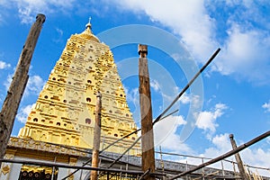 Bodhgaya Stupa or Phuthakaya Pagoda at Sangklaburi, Kanchanaburi, Thailand