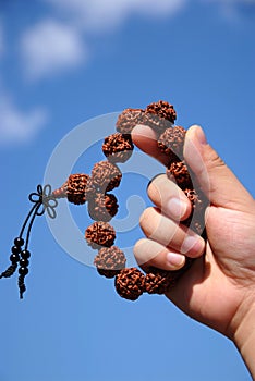 Bodhi seeds in their hands