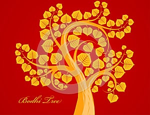 Bodhi tree scene vector photo