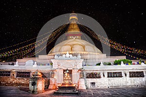 Bodhnath stupa at night