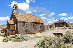 Bodie Ghost Town Church and Buildings, California, USA.