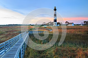 Bodie Island Lighthouse Boardwalk Marsh North Carolina