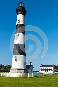 Bodie Island Lighthouse and Double Keeper`s Quarters