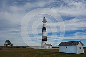 Bodie Island Lighthouse and surrounding grounds