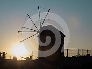The windmill on the hill is the symbol of Bodrum, Turkey