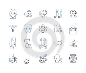 Body analysis line icons collection. Anthropometry, Biometrics, Body composition, Body fat, BMI Body Mass Index, B