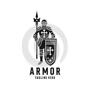 body armor logo design, old warrior armor