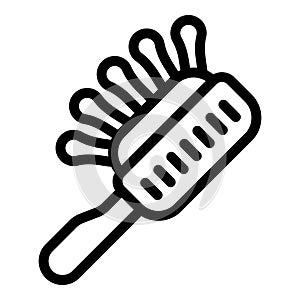 Body brush icon outline vector. Massage scrubber tool