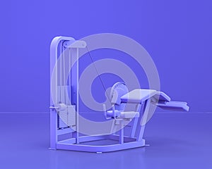 Body build gym equipments,  in monochrome blue color background,3d Rendering