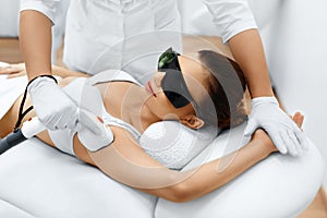 Body Care. Laser Hair Removal. Epilation Treatment. Smooth Skin. photo