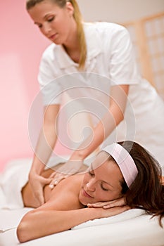 Body care - woman back massage