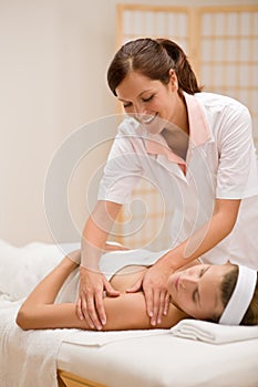 Body care - woman hand massage at salon