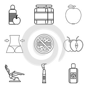 Body cleaning icons set, outline style
