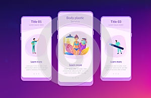 Body contouring app interface template.