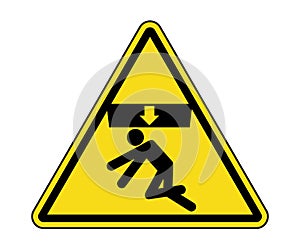 Body Crush Warning Label. International Crushing Of Body Hazard Symbol Vector EPS10