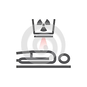 Body CT, CAT Scan. Line icon. Radiotherapy sign. Vector symbol for web graphic.