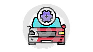 body damage repair color icon animation