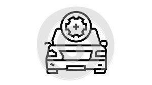 body damage repair line icon animation