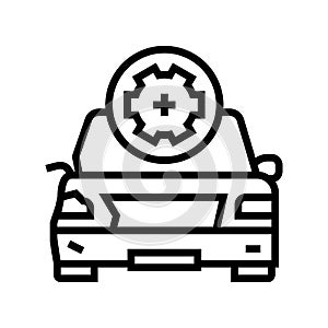 body damage repair line icon vector illustration