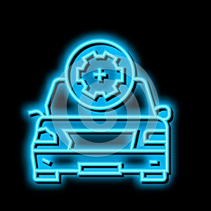 body damage repair neon glow icon illustration