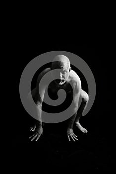 body expression body movements man in black and white photo fine art silhouette