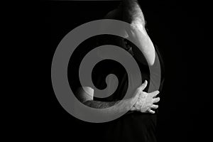 body expression body movements man in black and white photo fine art silhouette