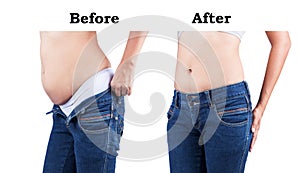 Body before and after fat belly