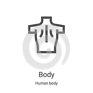 body icon vector from human body collection. Thin line body outline icon vector illustration. Linear symbol for use on web and