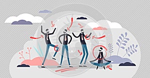 Body language concept, flat tiny person vector illustration